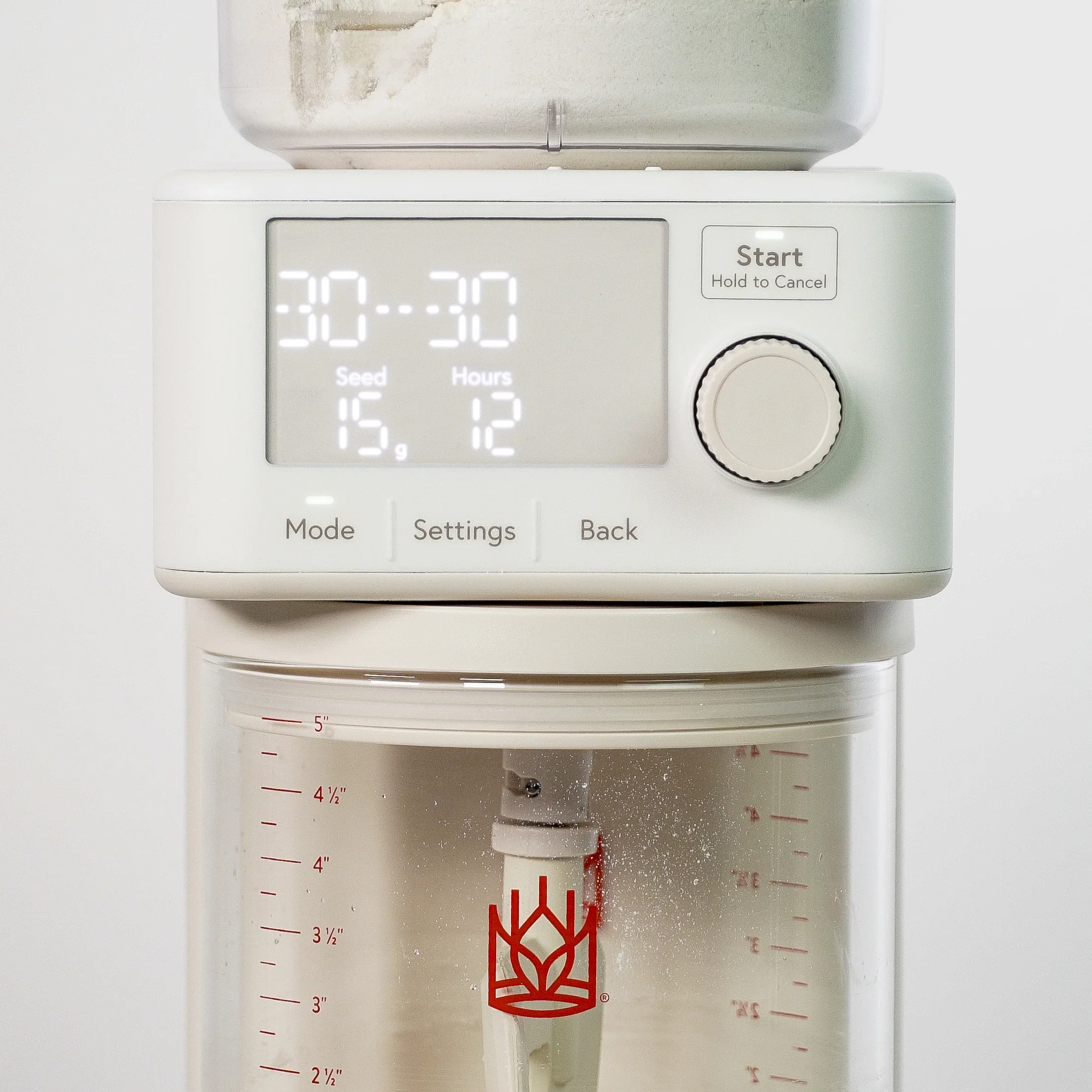 The Sourdough Sidekick in Custom mode, display reading 30-30